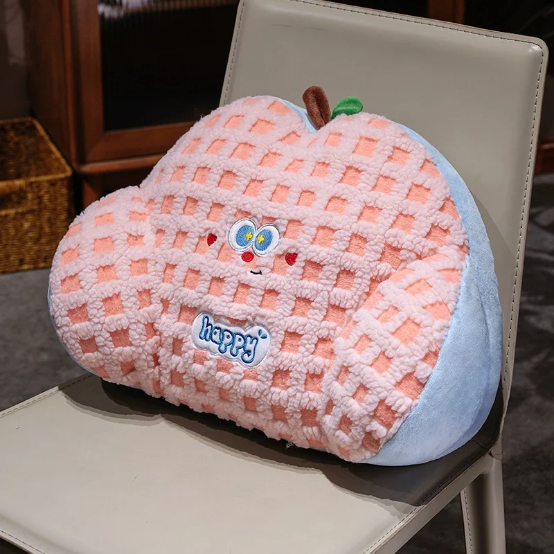 Cojín Decorativo De Lana De Cordero A Cuadros (rosa, 50 Cm) Para Adultos, Suave Y Cómodo.