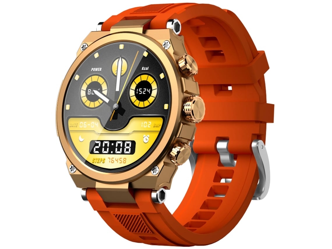 Reloj inteligente con llamadas Bluetooth, varias esferas, modos multideporte y estilos de interfaz de usuario. Orange Chennnls