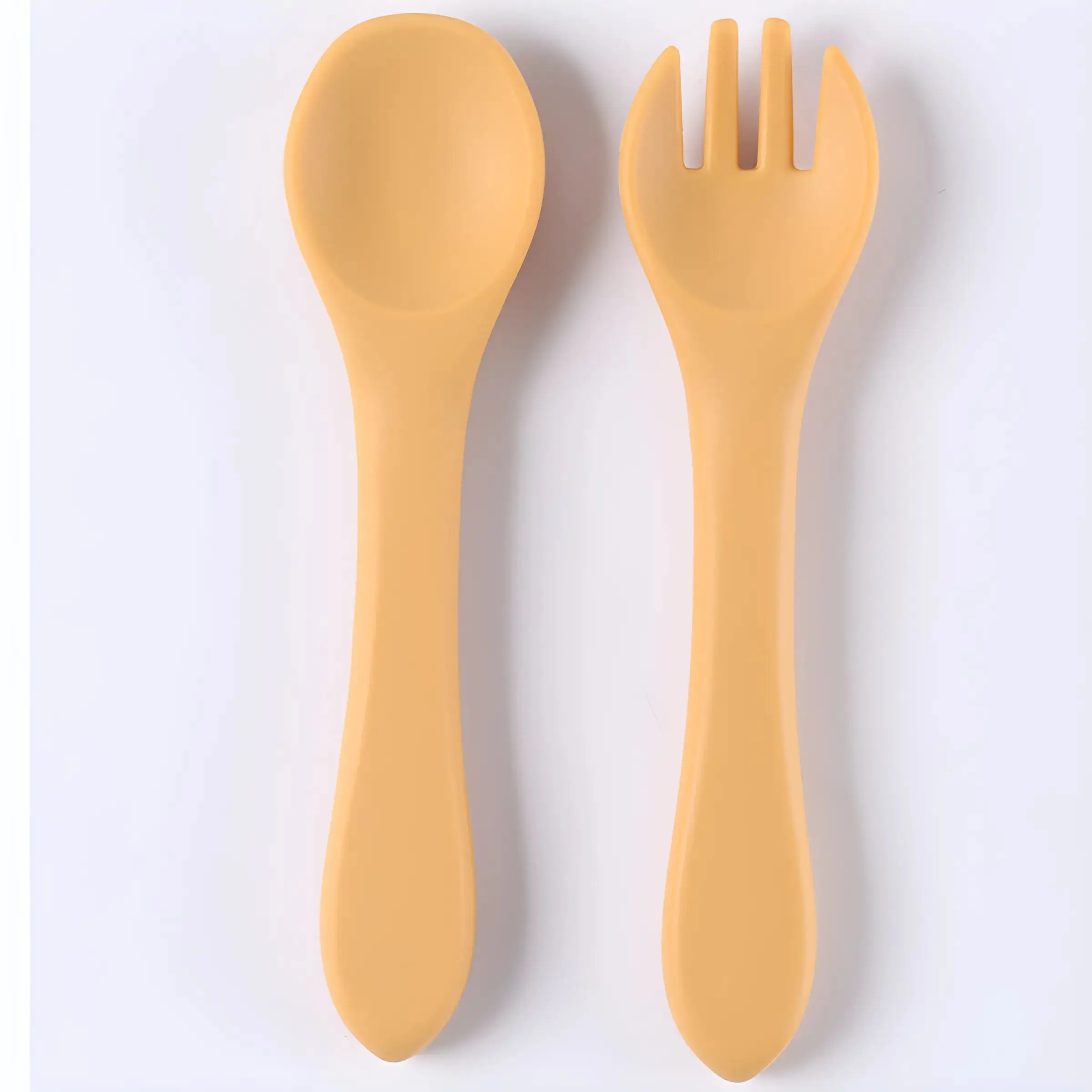 Cuchara De Silicona (amarilla) Para Bebés Y Niños, Adecuada Para Niños De 0 A 12 Años.