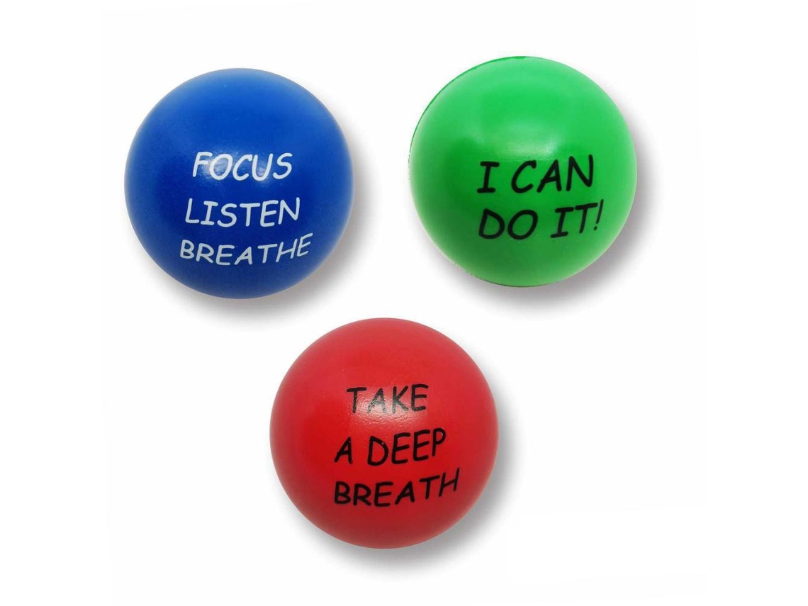 Pelotas Antiestrés Con Frases Motivadoras. Juguetes Para Aliviar La Ansiedad Y El Estrés En Niños Y Adultos.