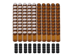 100 botellas de aceite esencial de vidrio marrón grueso, resistente a golpes y con protección UV