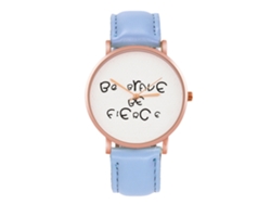 Reloj De Pulsera Analógico De Cuarzo Con Correa De Piel Sintética - Moderno Para Hombres Y Mujeres (azul Claro)
