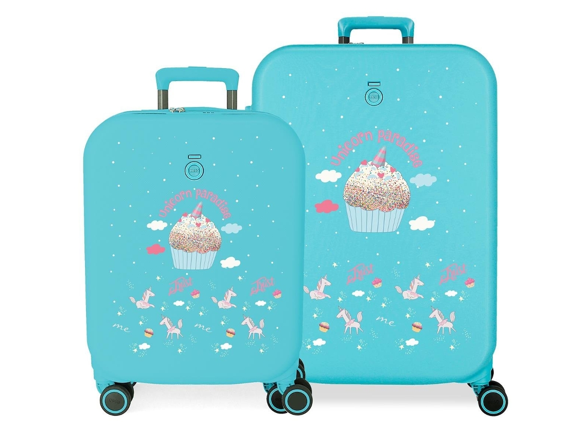 Juego de maletas Enso Unicorn Paradise Turquoise (70 x 48 x 28 cm - 116 l)
