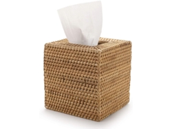 Caja De Pañuelos Cosméticos De Ratán - 14,5 X 14,5 X 14,5 Cm