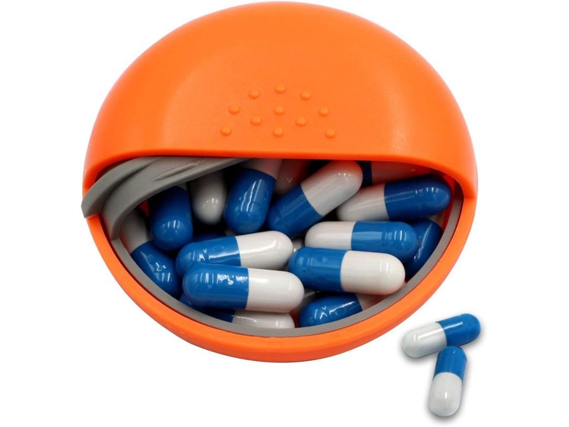 Bonita Cajita De Medicamentos Con Cierre Para Uso Diario (naranja, 1)