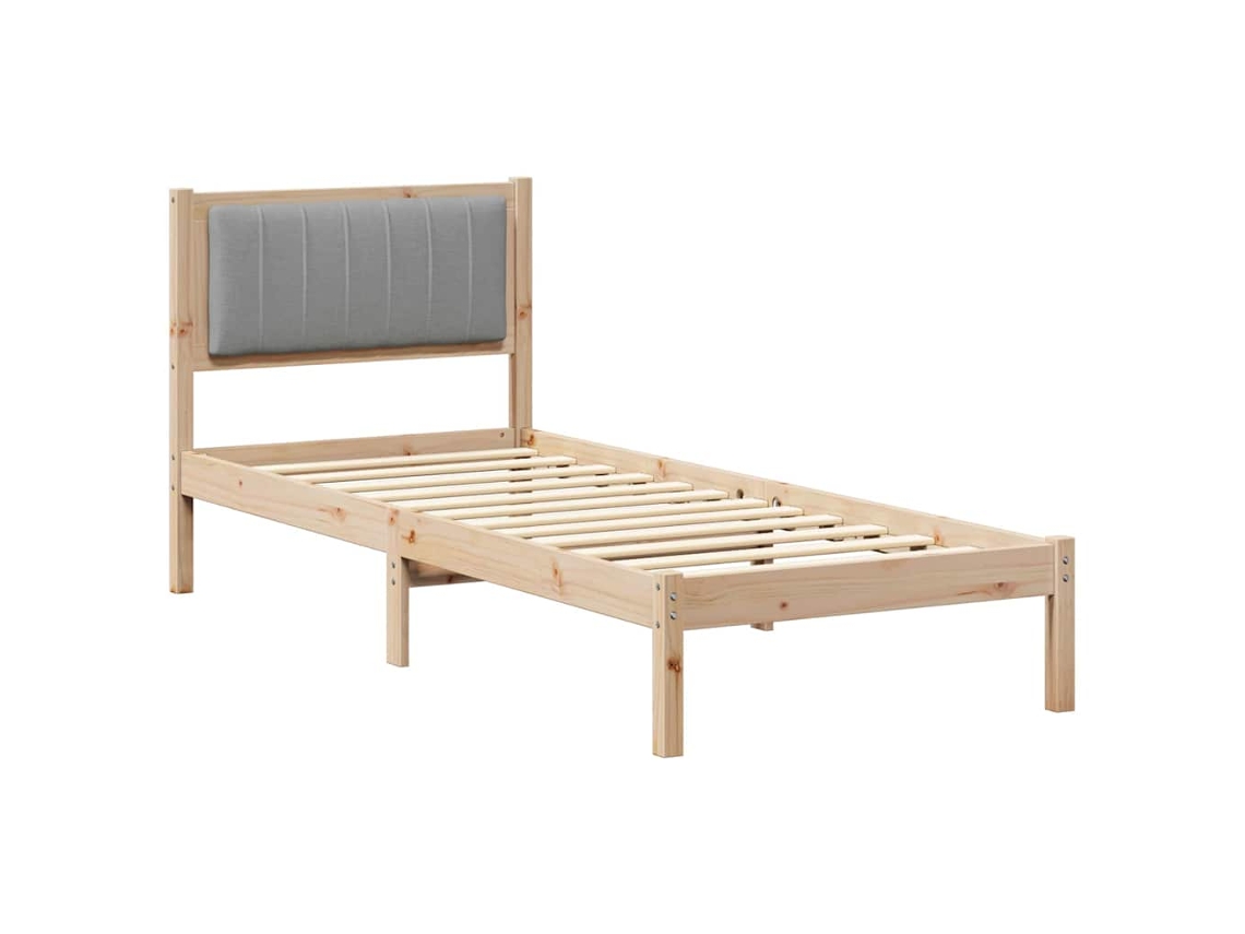 Maison Exclusive - Estructura De Cama Con Cabecera Tapizada Gris Claro 75 X 190 Cm