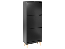 Zapatero moderno Beliani Neika en MDF negro 47x24x121
