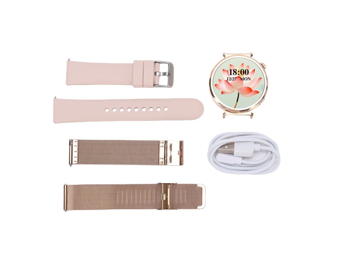 Reloj Inteligente (llamada Bluetooth, Monitorización De Salud) Pantalla Grande De 1,6 Pulgadas Reloj Deportivo Con Podómetro Para Mujeres Oro