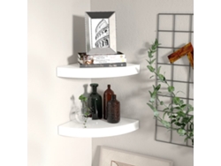 Estante flotante de pared 2 uds MDF blanco brillo 25x25x3,8 cm
