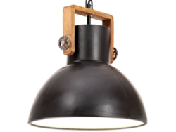 Lámpara Luminária Colgante Industrial Redondo 25 W 30 Cm E27 Negro