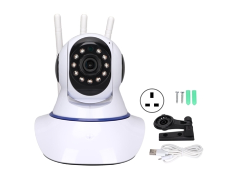 Cámara de seguridad para el hogar HD multifuncional con visión nocturna, cámara inteligente Wi-Fi para el hogar, enchufe de 100-240V para Reino Uni...