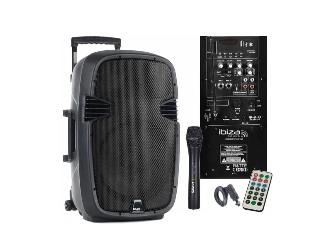 G-HYBRID10VHF-BT :''ALTAVOZ AMPLIFICADO 10'''' 400W USB/BT/SD/BAT/1XMIC VHF IBIZA