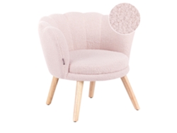 Sillón Infantil Bouclé Beliani Halby Rosa 60x60x54