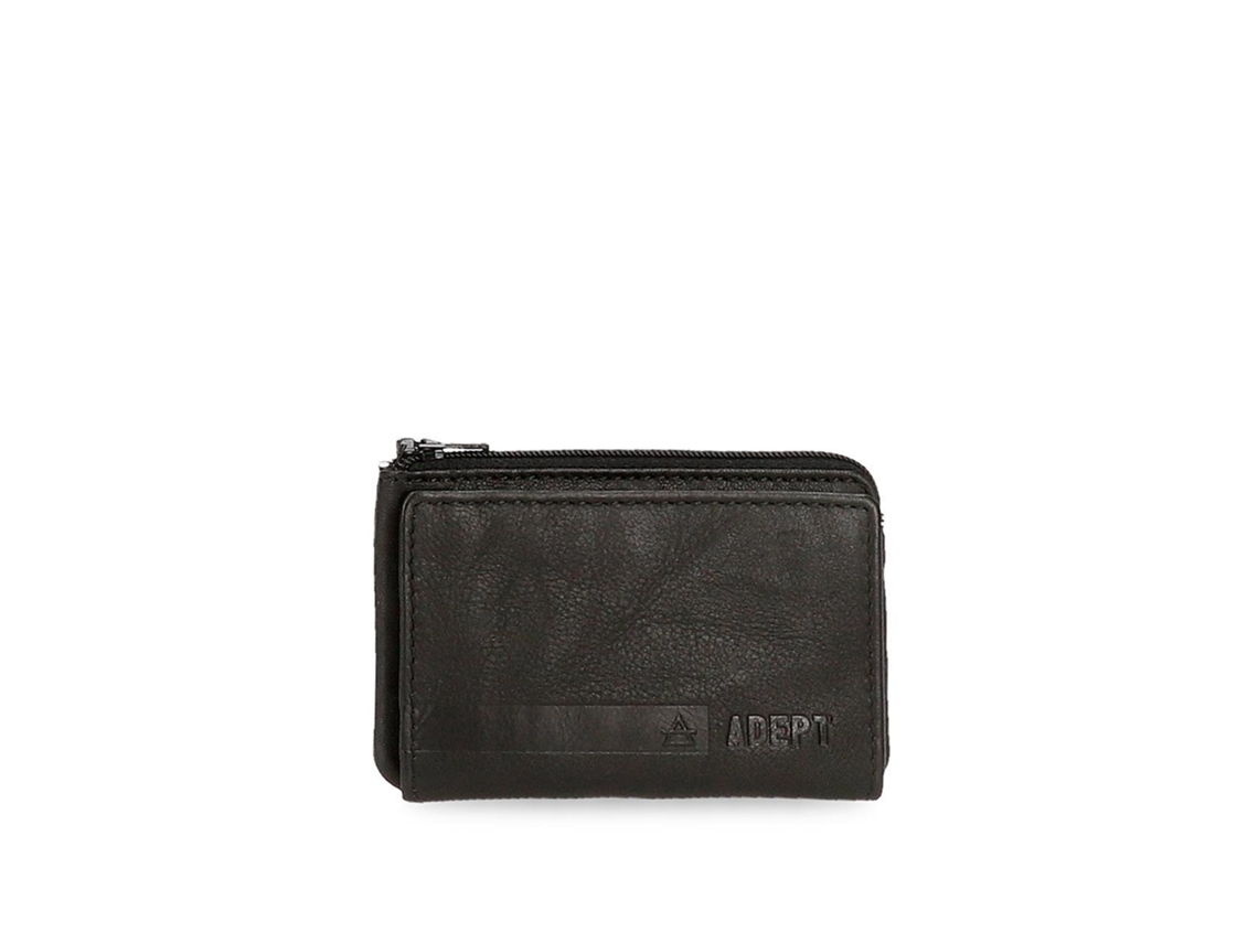 Cartera Adept de cuero negro Alan