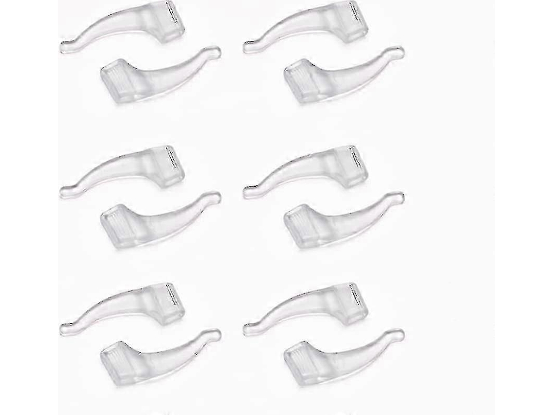 Cómodos ganchos de silicona para gafas, antideslizantes, accesorios para gafas, 6 pares Rosewell (transparentes)