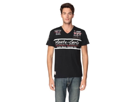 Camiseta Hombre GEOGRAPHICAL NORWAY Jasmin Geographical Noruega Cuello en V Manga Corta Azul