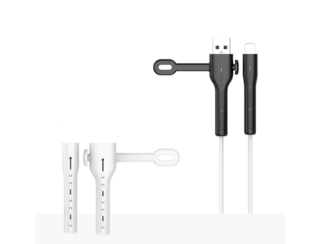 Protetor de cabo do carregador, espiral protetora de fio compatível com carga de iPhone 5W Negro