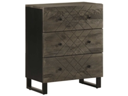 Pack 2 Uds Aparador | Mueble De Comedor | Buffetes . Madera Maciza De Mango Negro 60x33x75 Cm Wsd911204