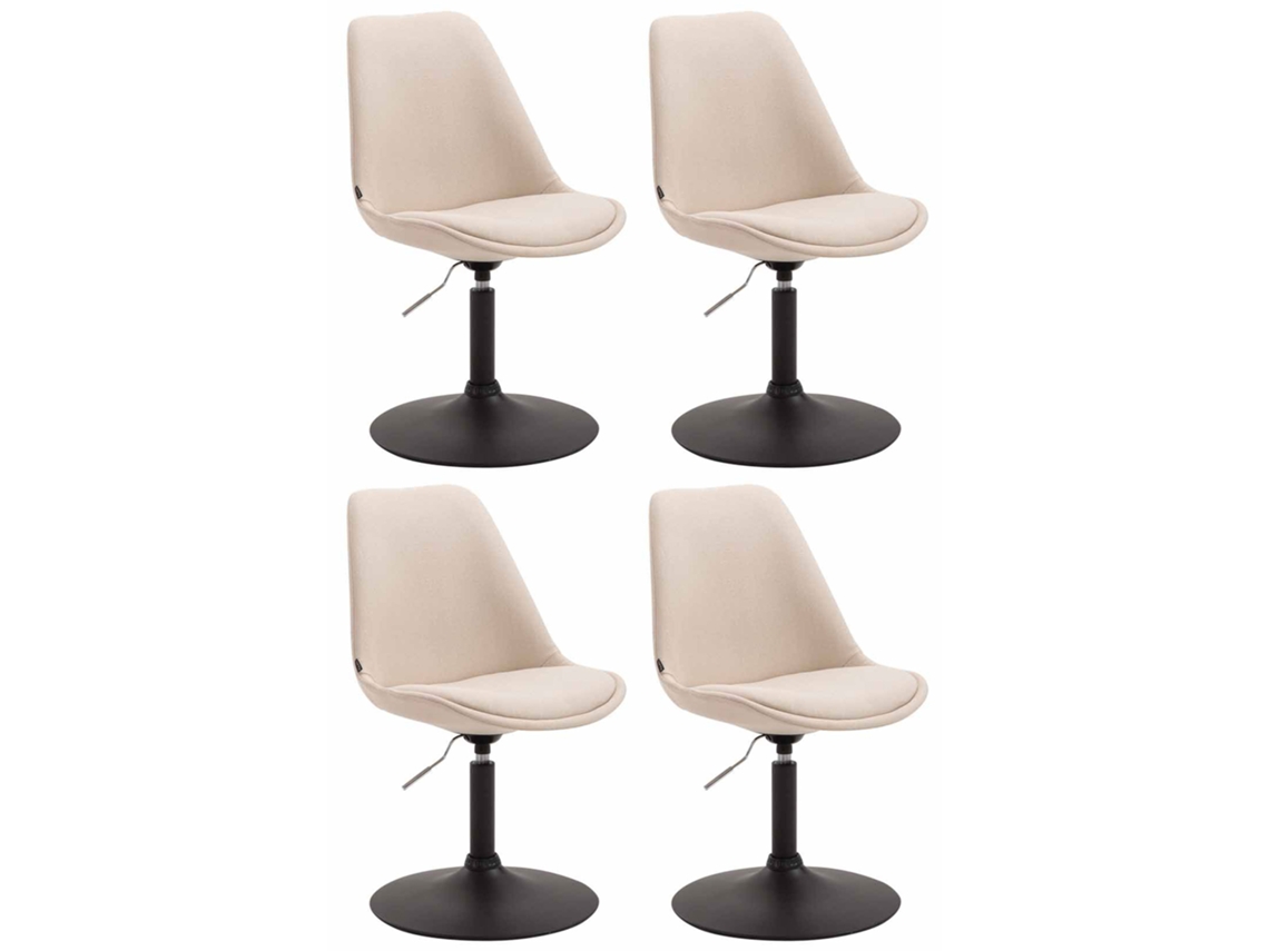 Juego de 4 sillas de comedor en tela CLP Maverick crema/negro
