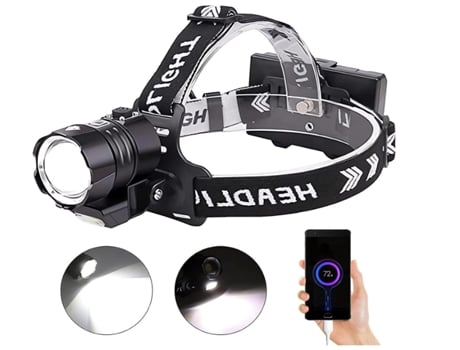 Linterna frontal 20000 lúmenes Xhp90.2 Linterna frontal LED con luz Cob y 4 modos de luz Linterna frontal impermeable de alta potencia para acampar...