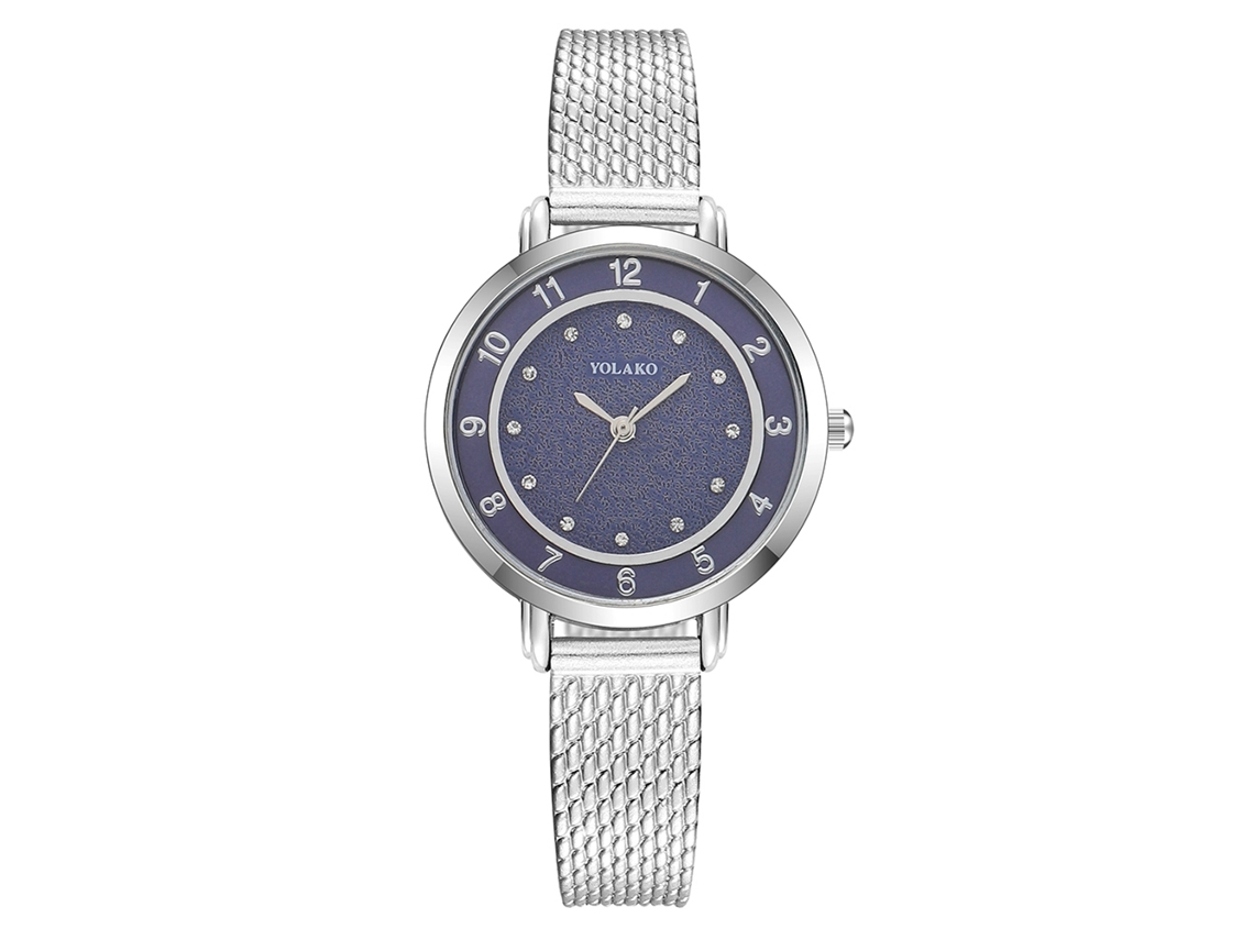 Reloj De Pulsera De Cuarzo Para Mujer Yolako Con Correa De Plástico, Esfera Redonda Pequeña, Azul Oscuro.