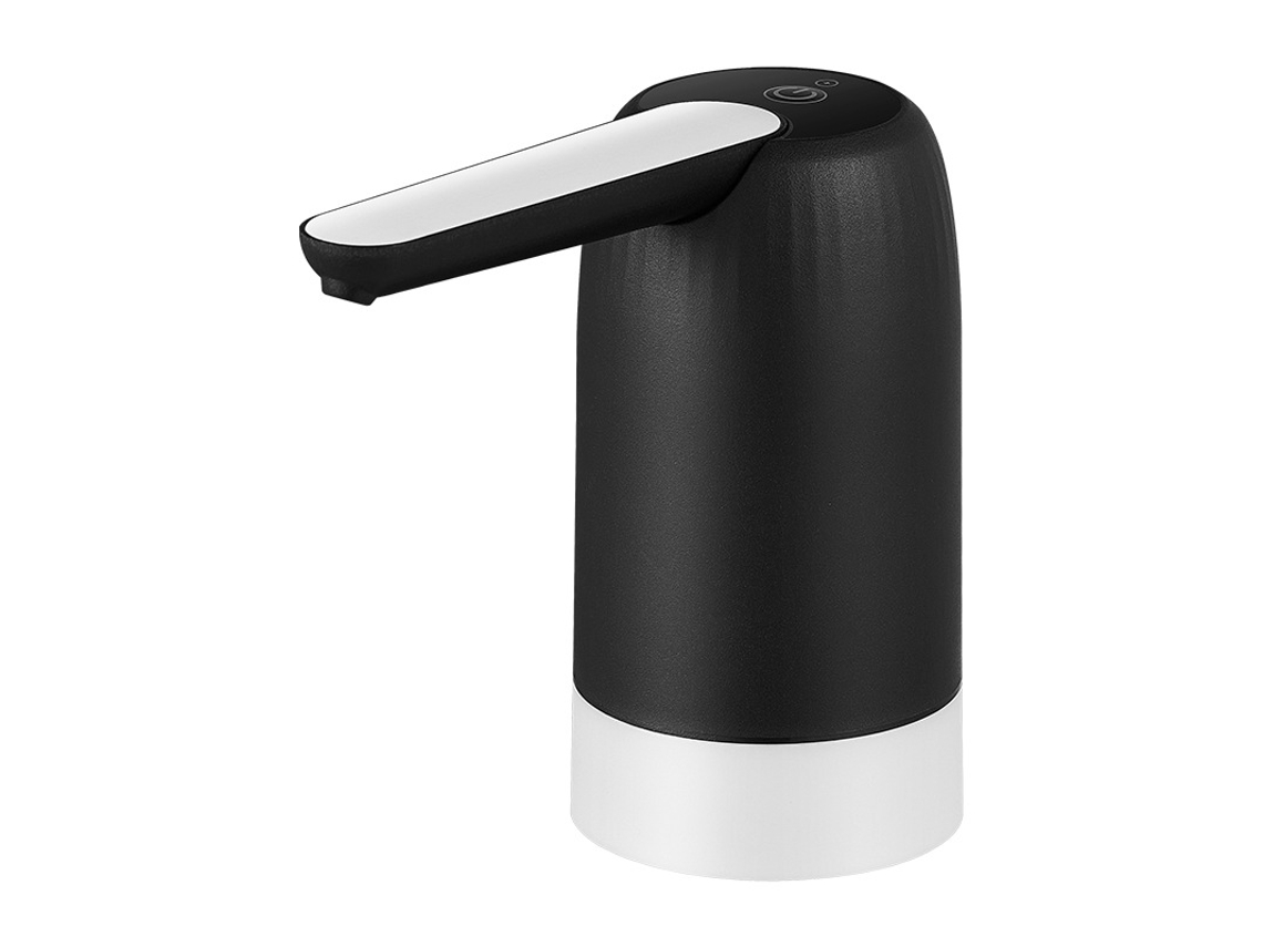 Dispensador de agua portátil, bomba eléctrica USB para botellas, interruptor de hervidor (negro)