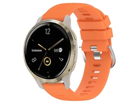 Correa De Reloj Inteligente Para Garmin Venu 2S 18 Mm Correa De Reloj De Silicona De Color Sólido Naranja VENISYMLIS