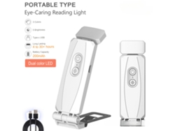 Luz de lectura recargable con clip portátil, 3 colores agradables a la vista y brillo ajustable Blanco Siurn