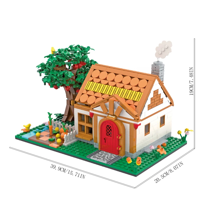 Conjunto De Blocos De Montar Para Montar Casa E Loja Da Série ''cena De Rua Da Cidade'' (879 Peças)