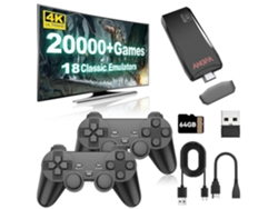 Consola inalámbrica retro para videojuegos, versión actualizada con más de 20.000 juegos integrados, 18 emuladores y salida HDMI 4K. GOKOCO