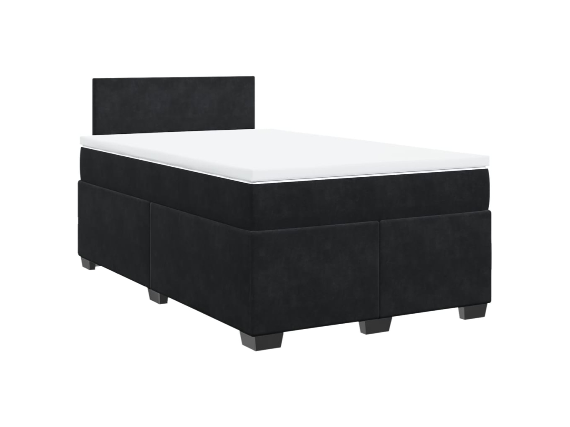 Maison Exclusive - Cama Box Spring Con Colchón Terciopelo Negro 120x190 Cm