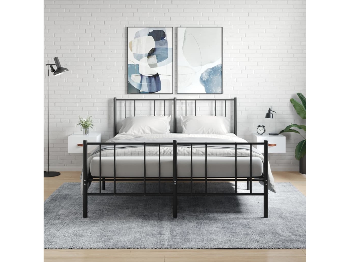 Mesitas de Noche Pared 2 Pzs 35X35X20 Cm Blanco Brillante
