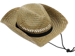 Sombrero De Paja De Vaquera Para Mujer Con Ala Curva Para Disfraz.