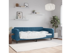 Sofá Cama Sin Colchón Terciopelo Azul 90x200 Cm