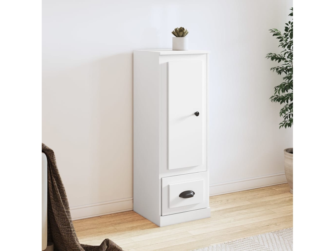 Aparador Alto Madera Contrachapada Blanco 36x35,5x103,5 Cm