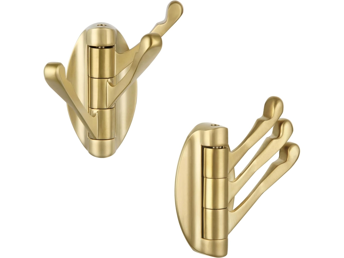 2 Ganchos Toalla De Metal Giratorios Plegables Pared, Para Baño/campismo