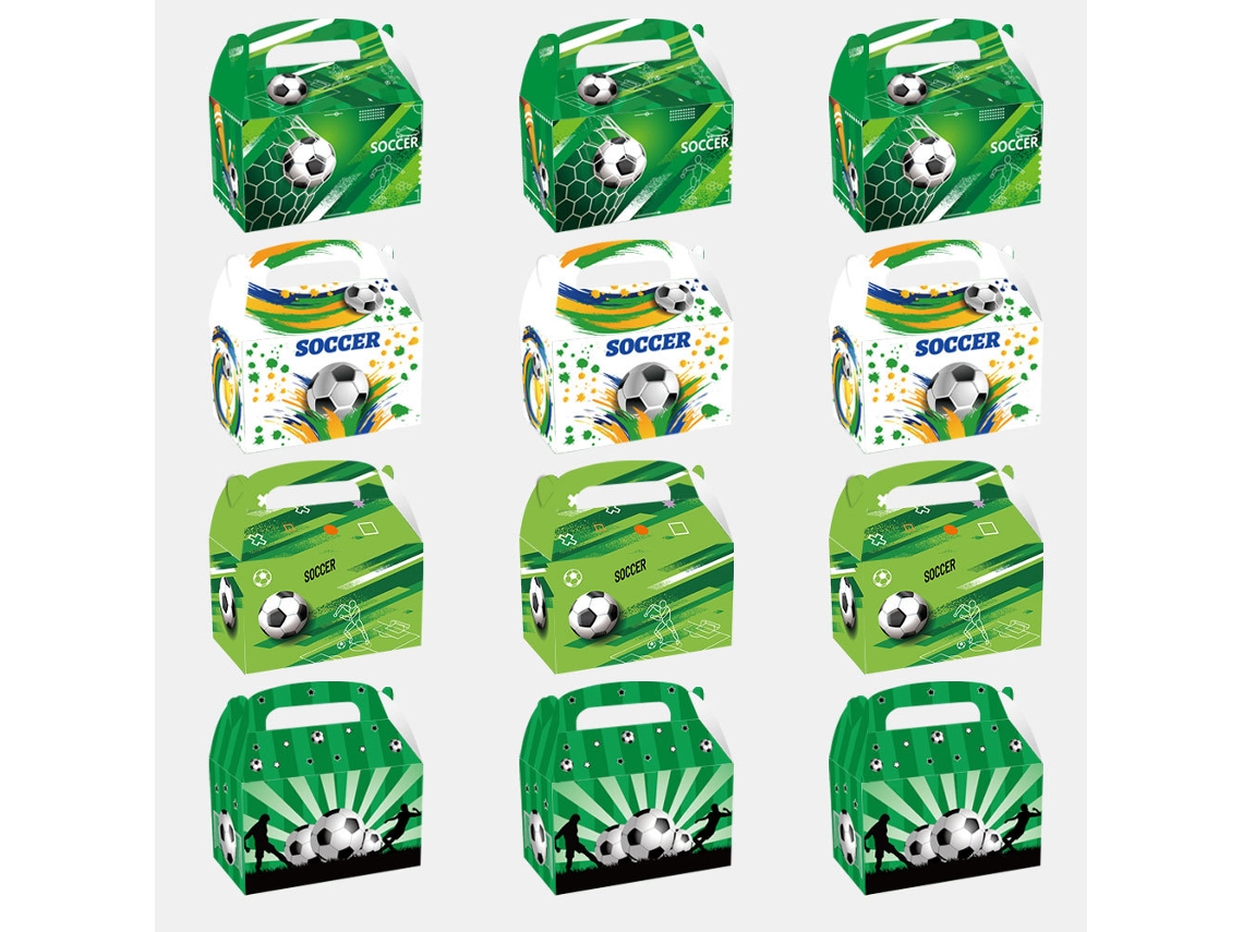 Es Un Juego De 12 Cajas De Regalo Con Temática Del Mundial. Son Perfectas Para Decorar Fiestas De Cumpleaños O Eventos Deportivos, Y Su Dise