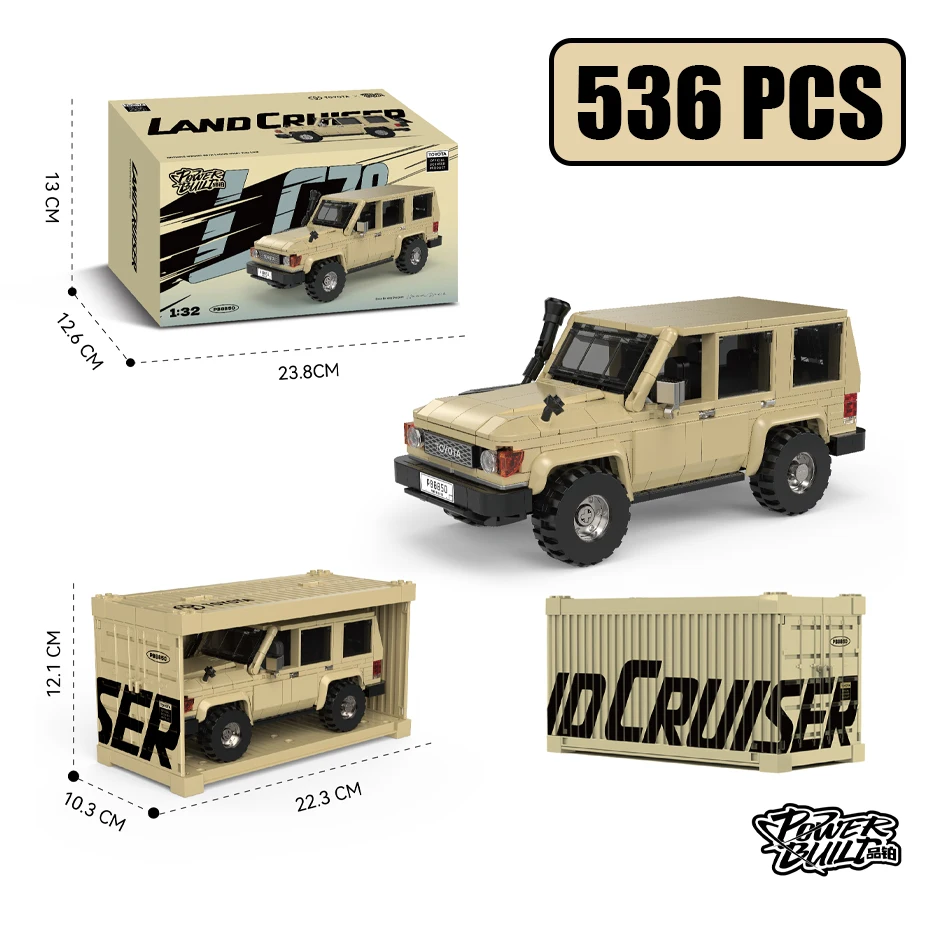 Bloques De Construcción De Vehículo Todoterreno Moc (536 Piezas) - Land Cruiser Suv - Con Caja De Presentación - Regalo Para Niños