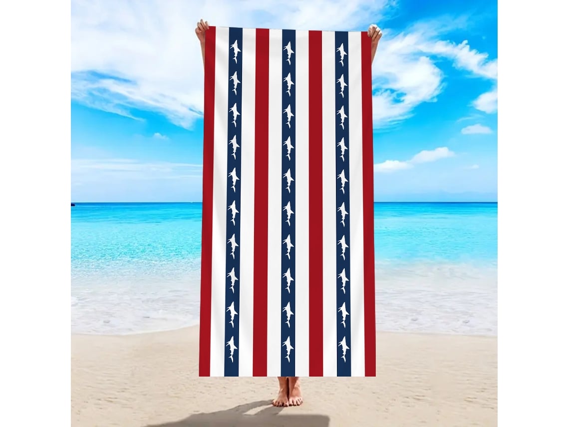 Toalla de playa de microfibra a rayas Yuysan, de alta absorción y secado rápido, 150 x 75 cm, modelo ST721, color rojo.