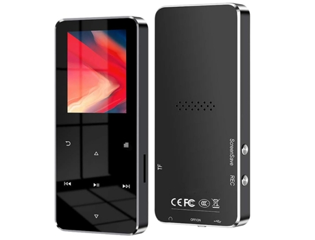 Reproductor MP3 con Bluetooth 4.2, Botones Táctiles con Pantalla de 1.8 Pulgadas, Altavoz Reproductor de Música Digital con Grabador de Radio FM Hi...