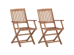 Juego de 2 sillas de jardín plegables con cojines de acacia maciza MAISON EXCLUSIVE (2 uds.)