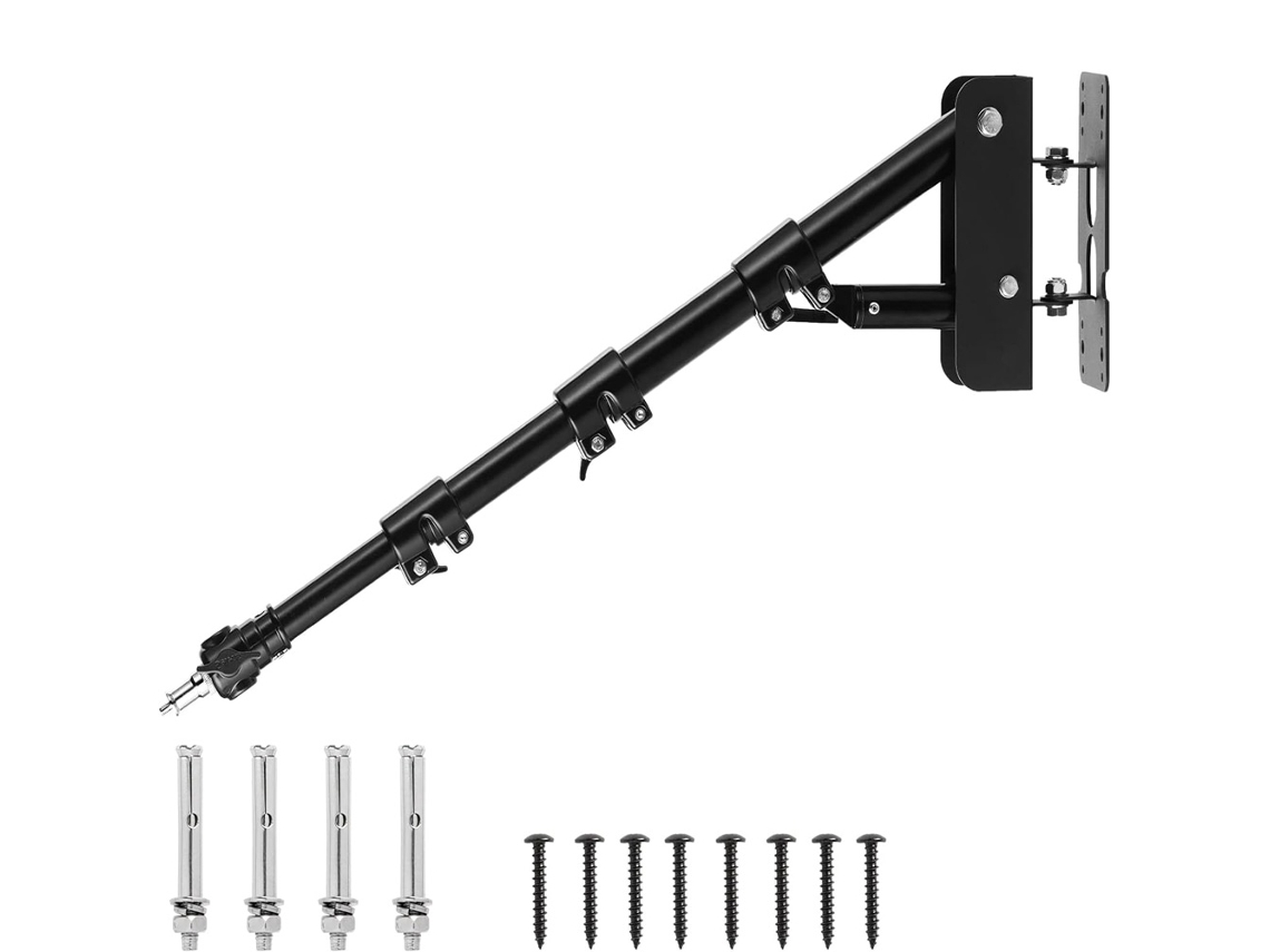 Kit de montaje en pared para fotografía, soporte de aluminio para cámaras DSLR/sin espejo y teléfonos inteligentes.