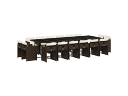 Maison Exclusive - Set De Muebles Jardín 17 Pzas Y Cojines Ratán Sintético Marrón
