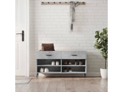 Banco Zapatero | Armario Zapatero Madera De Ingeniería Gris Hormigón 102x35x55 Cm