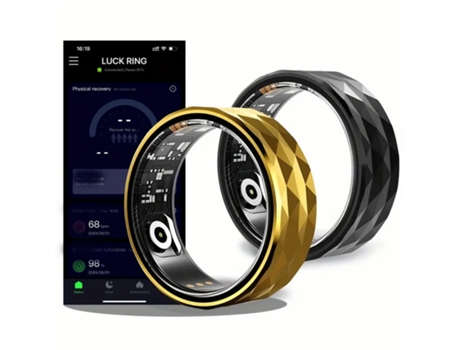Smart Ring Fitness Tracker Conexión inalámbrica Carga USB Varios tamaños para Hombres y Mujeres Plata 22# CHRONUS