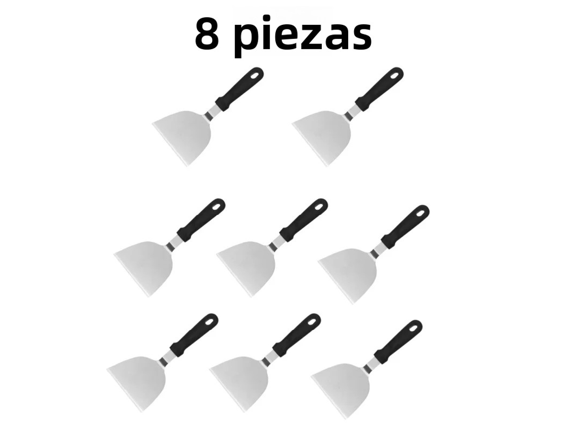 Parrilla y pala de acero inoxidable resistente al calor para hamburguesas y tortillas MDUG
