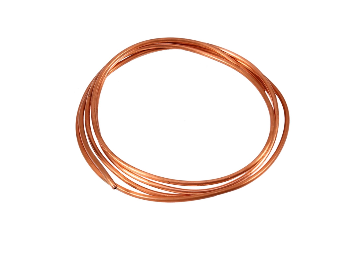 Tubo de cobre liso de 4 mm de diámetro exterior x 3 mm de diámetro interior para refrigeración y fontanería.