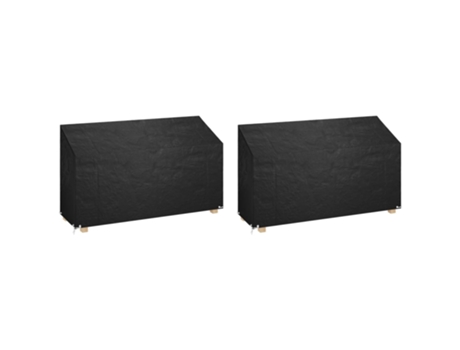 Fundas bancos jardín 2 uds 12 ojales polietileno 210x70x70/88cm MAISON EXCLUSIVE