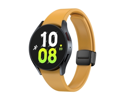 Correa Smartwatch para Samsung Galaxy Watch 6 Silicona con Hebilla Magnética Plegable Negra (Amarillo)