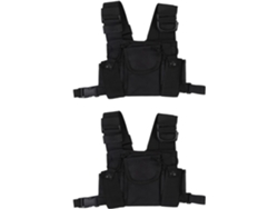2x Radio Walkie Talkie Bolsa De Pecho Arnés Estuche Dos W